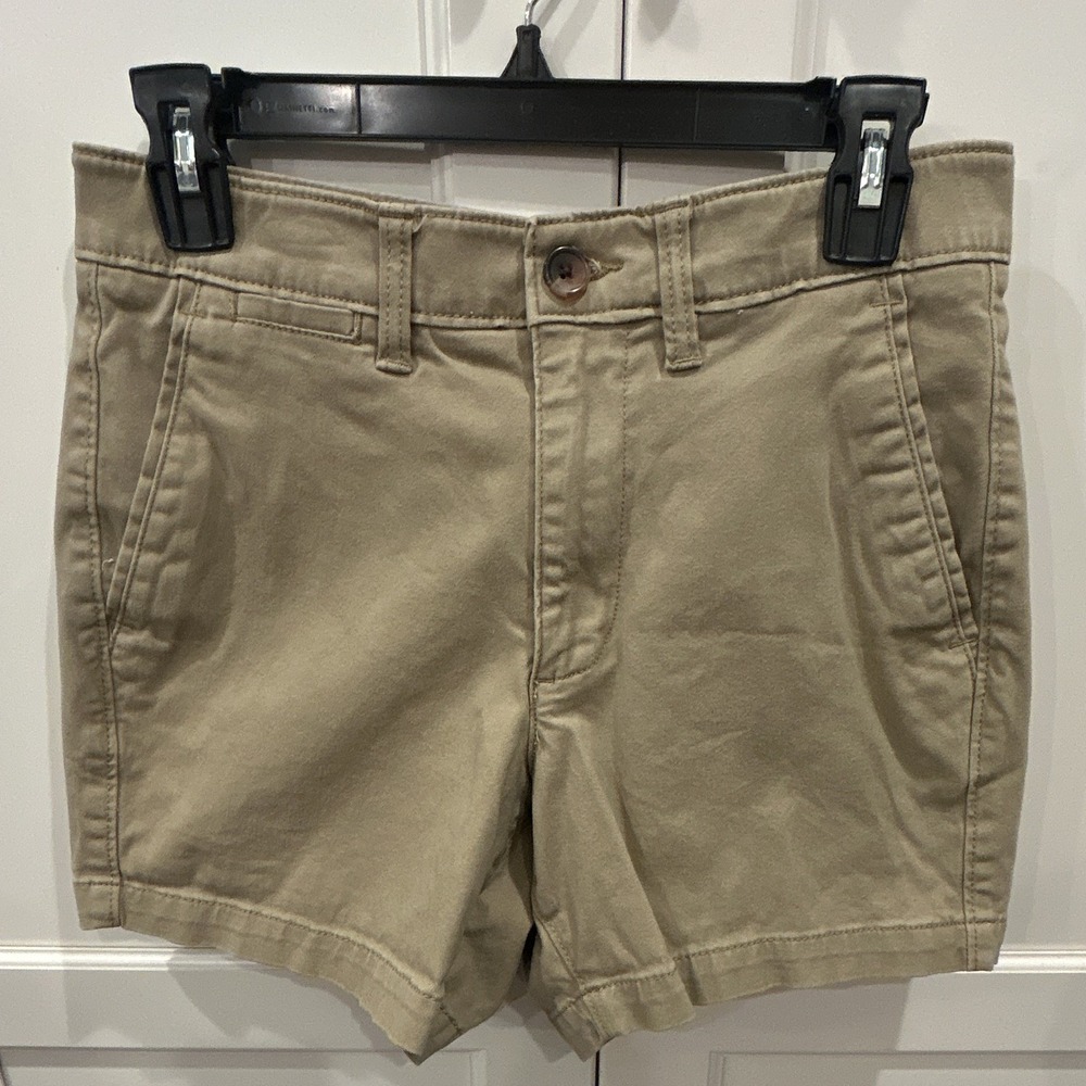 Sonoma Men's Beige Chino Shorts Flat Front Solid Slash Pockets Cotton/Spandex